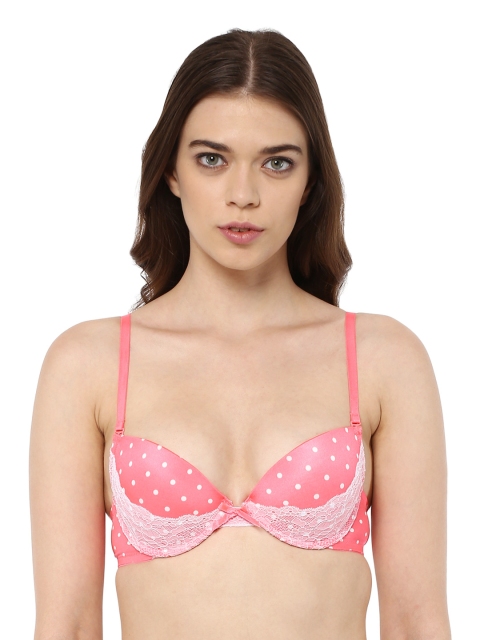 

PrettySecrets Pink Printed Underwired Heavily Padded Push-Up Bra