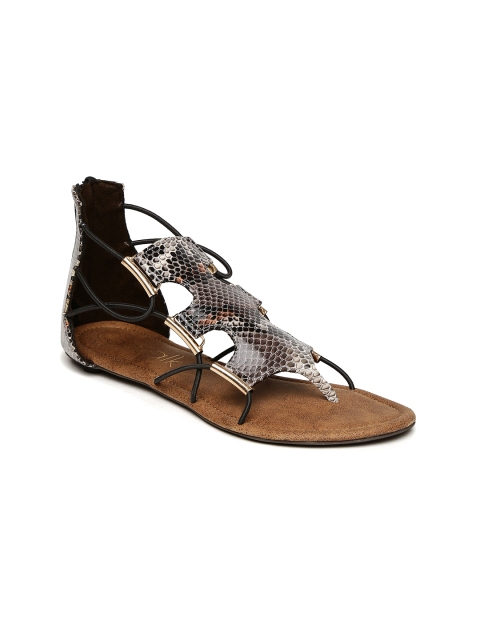 

Catwalk Women Grey Printed Open-Toe Flats