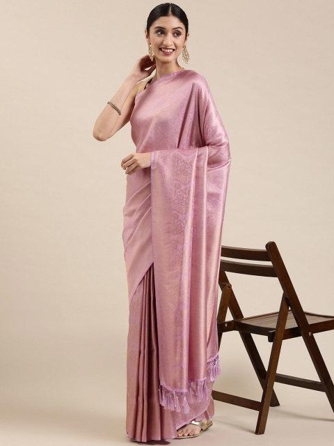 

The Chennai Silks Lavender & Gold-Toned Woven Design Zari Art Silk Fusion Saree