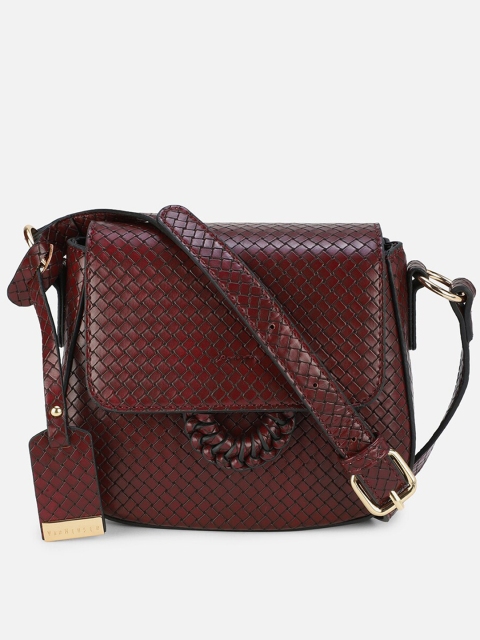 

Van Heusen Woman Brown Animal Textured PU Half Moon Sling Bag with Quilted