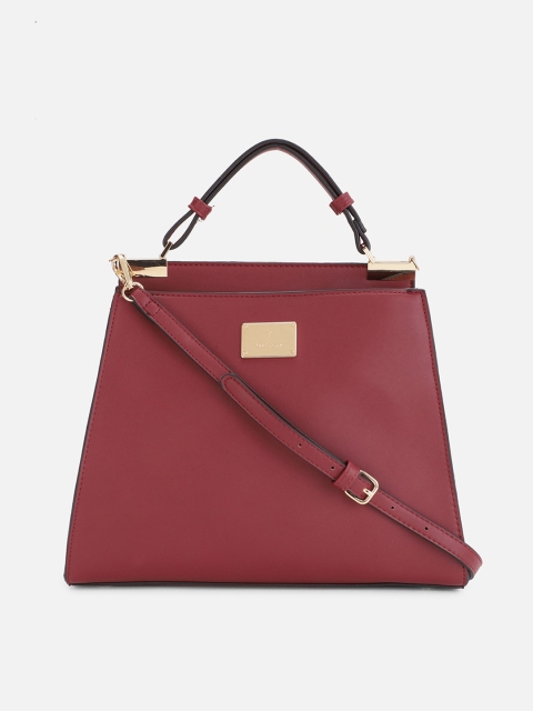 

Van Heusen Woman Maroon PU Structured Handheld Bag