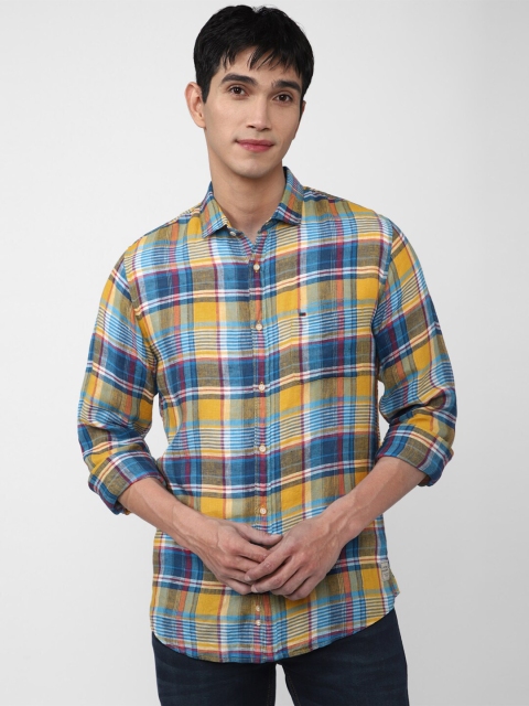 

Peter England Casuals Men Multicolor Slim Fit Tartan Checked Casual Shirt, Blue