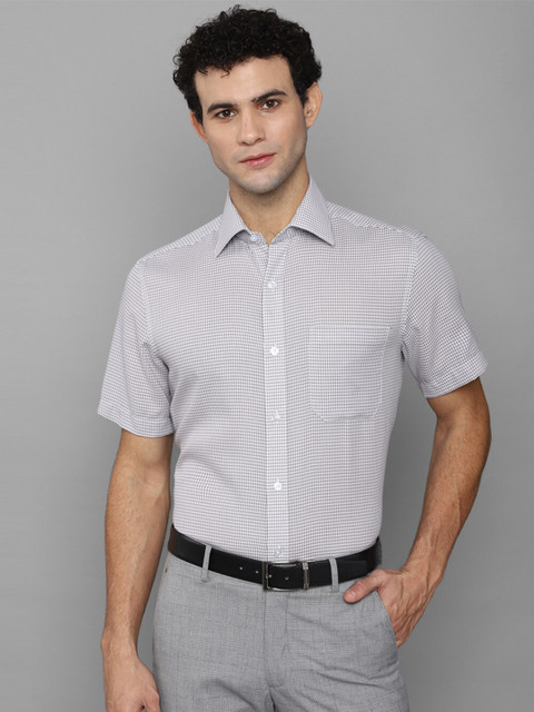 

Louis Philippe Men Grey Striped Formal Shirt