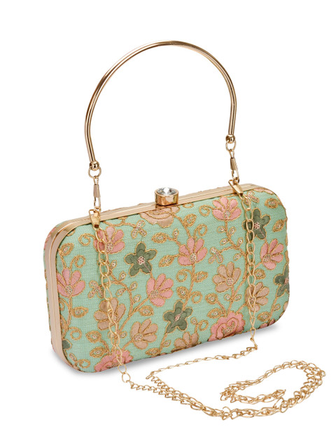 

INAAYA Women Lime Green Clutches