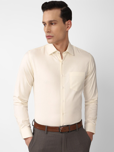 

Van Heusen Men Cream-Coloured Slim Fit Formal Shirt