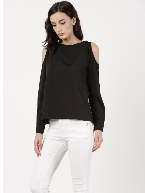 

ether Women Black Cold-Shoulder Top