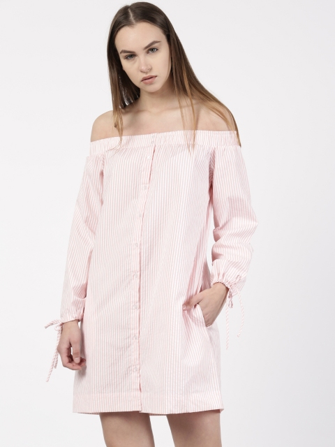 

ether Women Pink Striped A-Line Dress