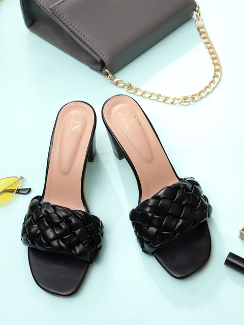 

NK COMFORT Women Black Ethnic Comfort Block Sandals