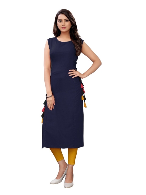 

APNISHA Women solid Navy Blue Kurta