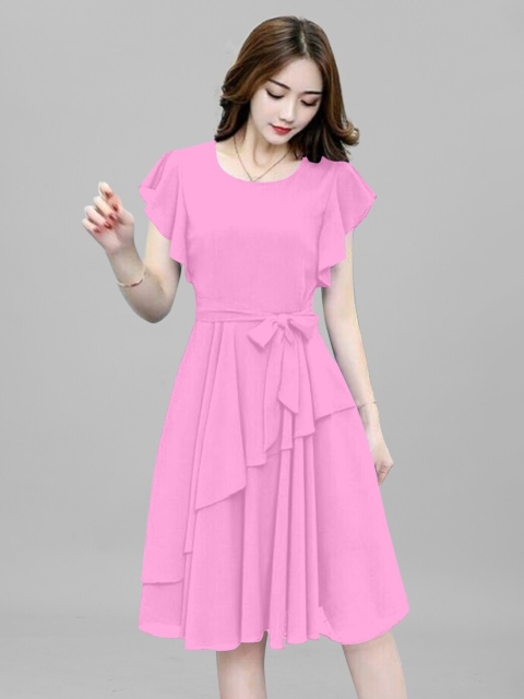 

APNISHA Pink Georgette Dress