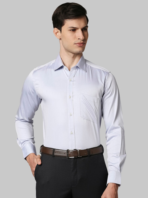 

Raymond Men Blue Solid Organic Cotton Regular Fit Formal Shirt