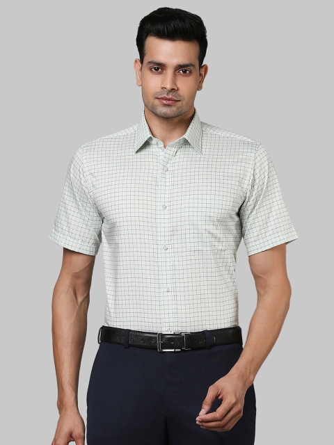 

Raymond Men Green Checked Casual Shirt