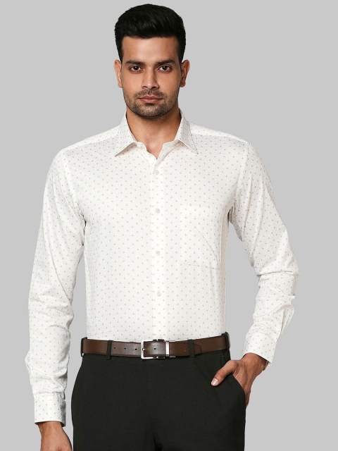 

Raymond Men Cream-Coloured Micro DitsyPrinted Formal Shirt