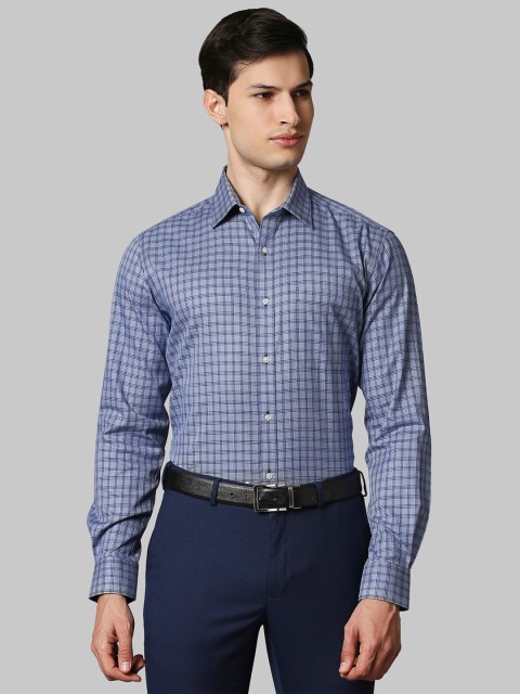 

Raymond Men Blue Checked Casual Shirt