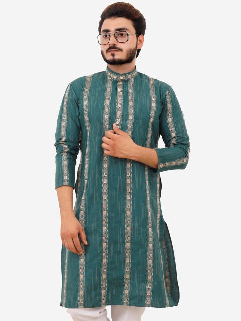 

Tibra Collection Men Teal Anarkali Kurta