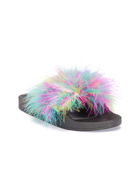 

Truffle Collection Women Multicoloured Solid Open-Toed Flats, Multi