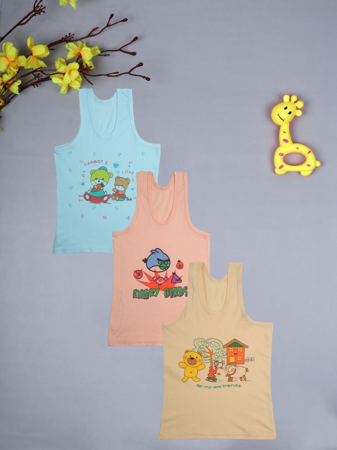 

FROGGY Boys Pack of 3 Assorted Printed Pure Cotton Innerwear Vests