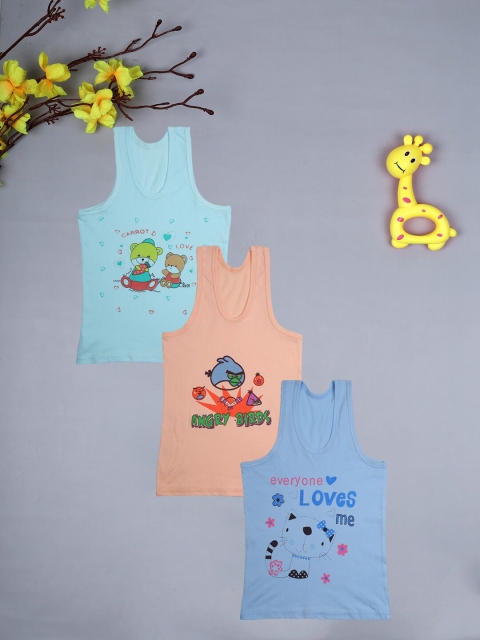

FROGGY Boys Pack Of 3 Assorted Printed Pure Cotton Innerwear Vests