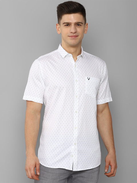 

Allen Solly Men White Slim Fit Micro Ditsy Printed Casual Shirt