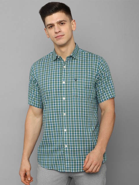 

Allen Solly Men Green Slim Fit Checked Casual Shirt