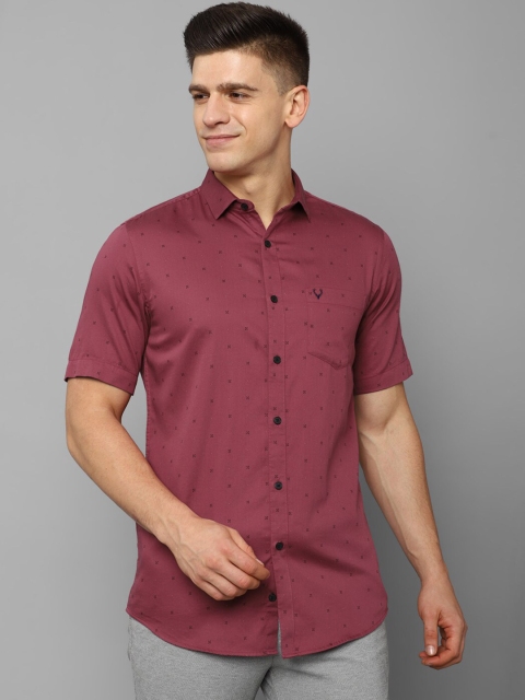 

Allen Solly Men Pink Slim Fit Micro Ditsy Printed Pure Cotton Casual Shirt