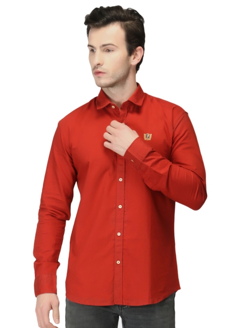 

BAWERIN Men Red Original Regular Fit Casual Shirt