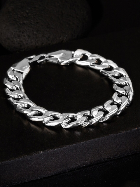 

Roadster Men Silver Plated Broad Chain Style Bracelet