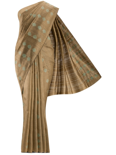 

Nalli Next Brown & Green Pure Silk Tussar Saree