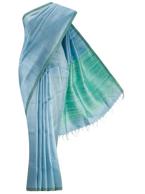

Nalli Next Blue Woven Design Zari Pure Silk Tussar Saree