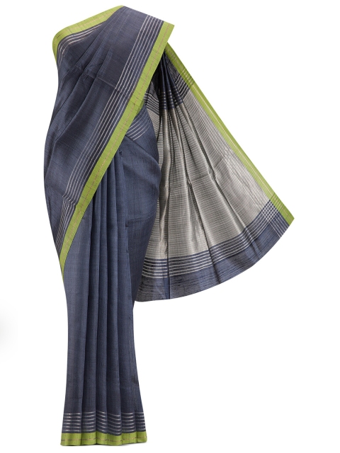

Nalli Next Grey & Green Zari Pure Silk Tussar Saree
