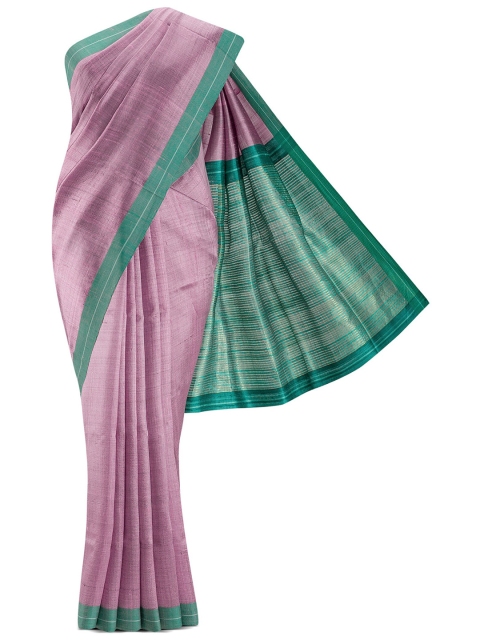 

Nalli Next Mauve & Green Zari Pure Silk Tussar Saree