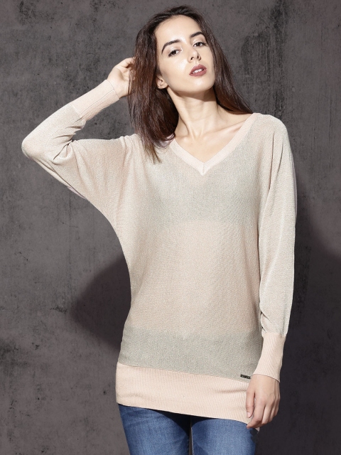 

RDSTR Women Peach-Coloured Shimmery Pullover