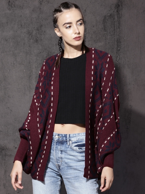 

Roadster Burgundy Self-Design Shrug