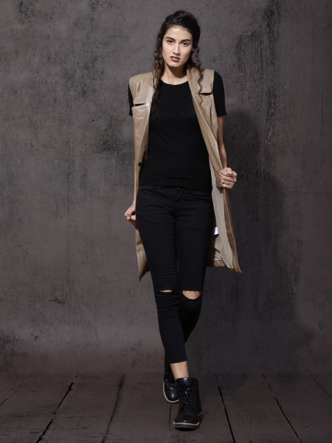 

Roadster Women Brown Solid Duster Jacket