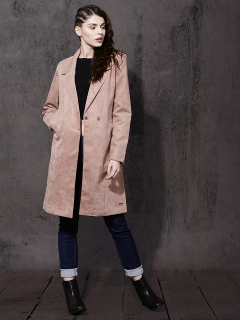 

Roadster Women Mauve Solid Duster Jacket