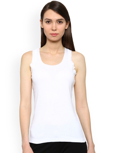 

De Moza Women White Solid Tank Top