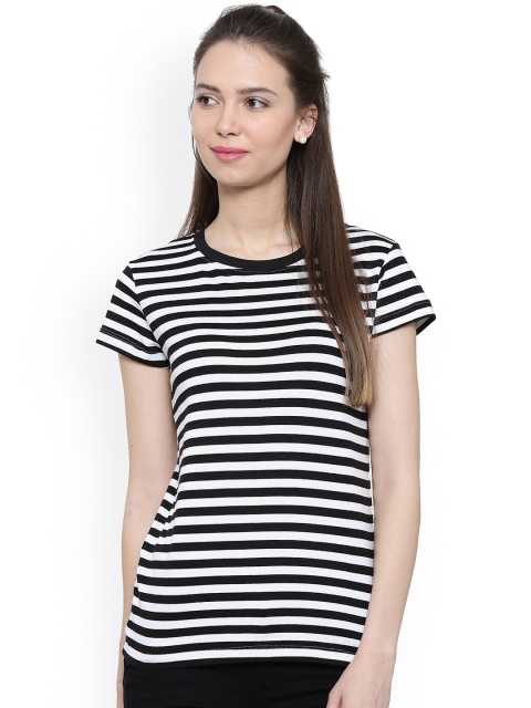 

De Moza White & Black Striped T-shirt