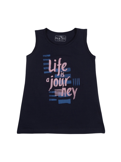 

Palm Tree Girls Blue Printed Tank Top