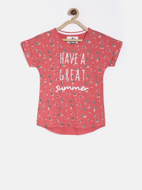 

Palm Tree Girls Pink Printed Tshirt