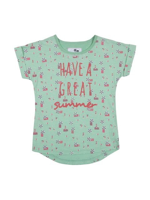 

Palm Tree Girls Green Printed Top