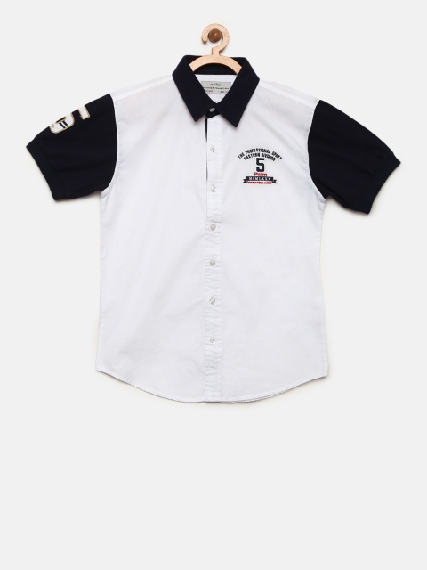 

Palm Tree Boys White Regular Fit Solid Casual Shirt
