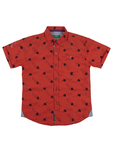 

Palm Tree Boys Red Standard Fit Printed Casual Shirt