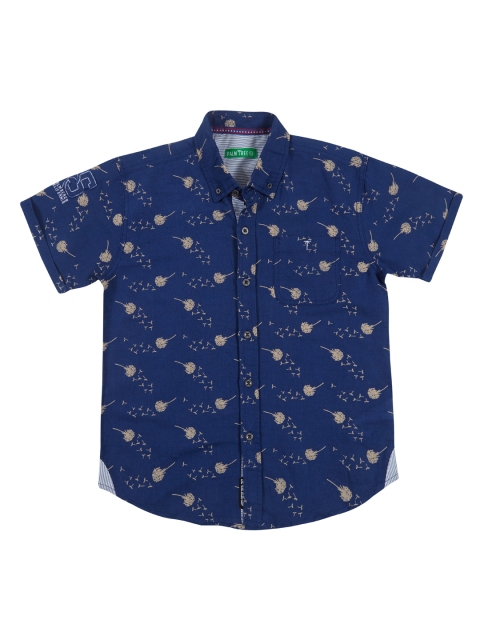 

Palm Tree Boys Blue Standard Regular Fit Printed Casual Shirt