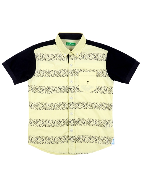 

Palm Tree Boys Yellow & Black Standard Fit Printed Casual Shirt