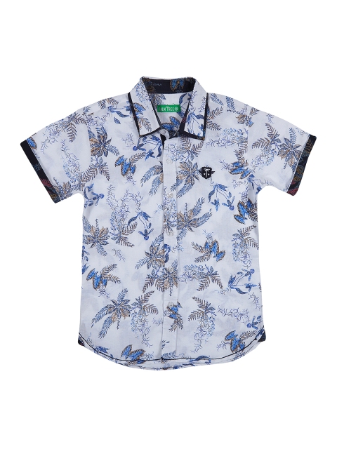 

Palm Tree Boys Grey Standard Regular Fit Printed Casual Shirt