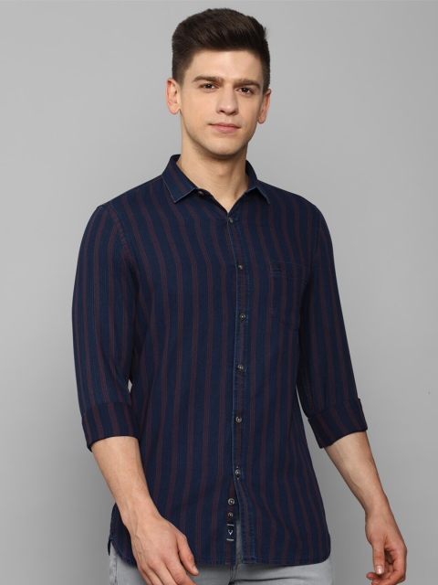 

Allen Solly Men Navy Blue Cotton Slim Fit Buffalo Checks Checked Casual Shirt
