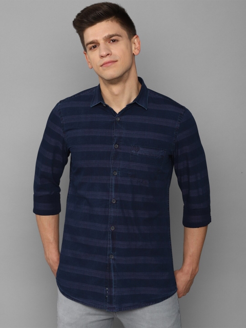 

Allen Solly Men Navy Blue Slim Fit Horizontal Stripes Striped Casual Shirt
