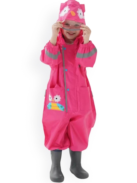 

Little Surprise Box LLP Unisex Kids Pink Double Waterproof Rain Jacket