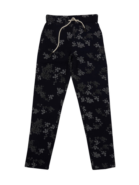 

Palm Tree Girls Navy Regular Fit Printed Trousers, Navy blue