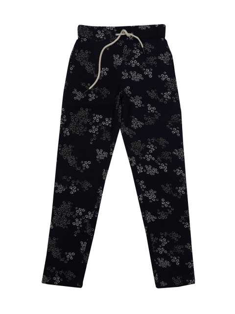 

Palm Tree Girls Navy Regular Fit Printed Trousers, Navy blue